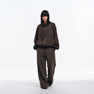 拼接直筒休闲裤 Two 慵懒感砂洗空气层拼接卫衣外套 guys little