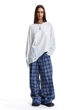 Two little guys*极简圆领落肩oversize长袖宽松t恤打底衫