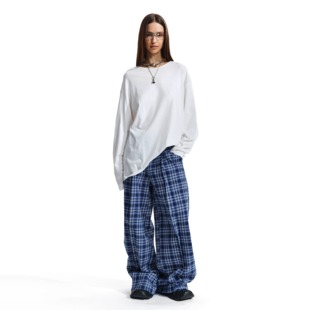 宽松t恤打底衫 Two 极简圆领落肩oversize长袖 guys little