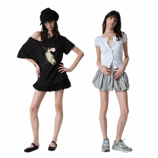 度假系列全棉高腰松紧腰百搭运动蓬蓬裙 guys Two little