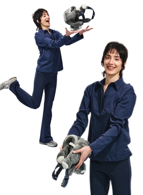 Two little guys*优质纯棉无束缚感polo领长袖T恤+微喇弹力休闲裤