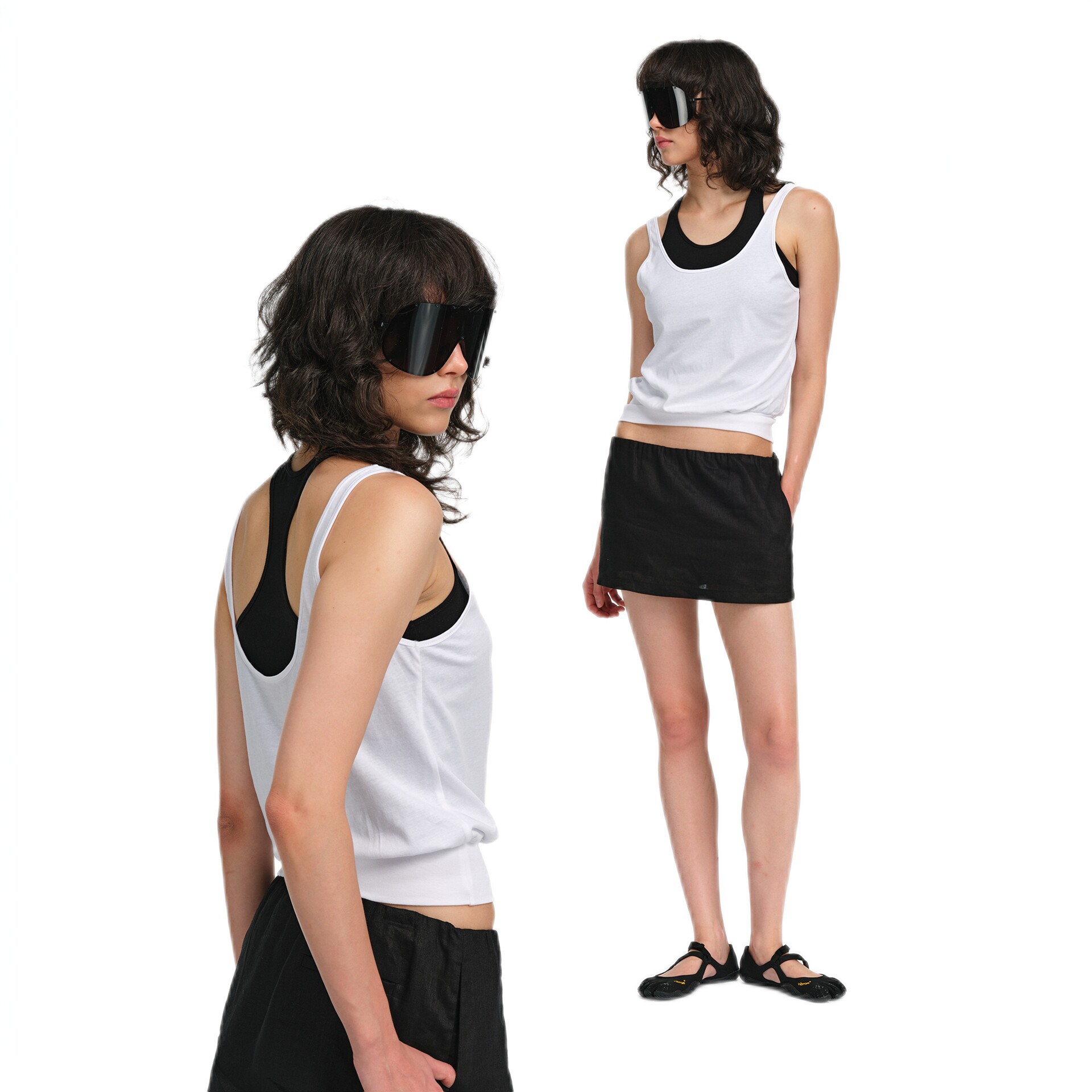 Two little guys*假日系列Hollywood沙滩领假两件亚麻棉叠穿背心