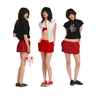 Two little guys*假日系列Hollywood亚麻短裙裤