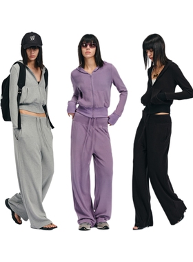 Two little guys* 胶囊系列-柔软罩衫收腰套指卫衣抽绳中腰卫裤