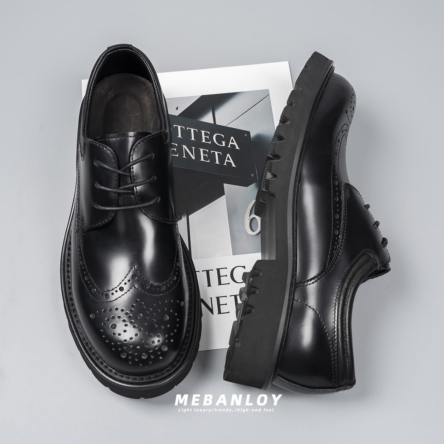 2025秋冬新款时尚休闲鞋厚底增高商务正装鞋英伦风小皮鞋潮男鞋子