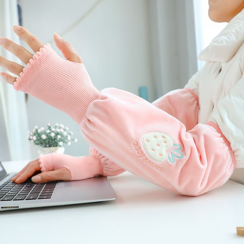 韩版袖套女长款秋冬季成人可爱工作套袖短款学生防污护袖耐脏袖头