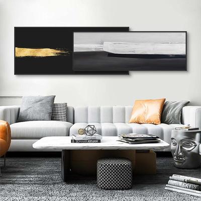 静穆现代轻奢客厅装饰画抽象沙发背景墙挂画大气叠画卧室壁画