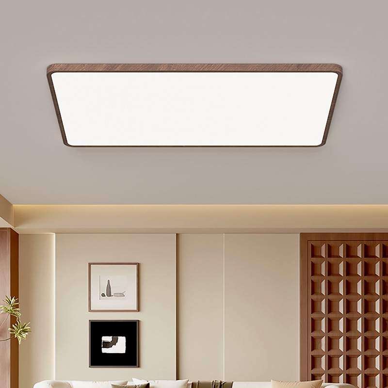 新中式胡桃木纹客厅主灯吸顶灯中古超薄高亮大气全光谱护眼卧室灯,3C数码配件,USB灯,淘宝优惠券,粉丝福利购,淘宝优惠卷