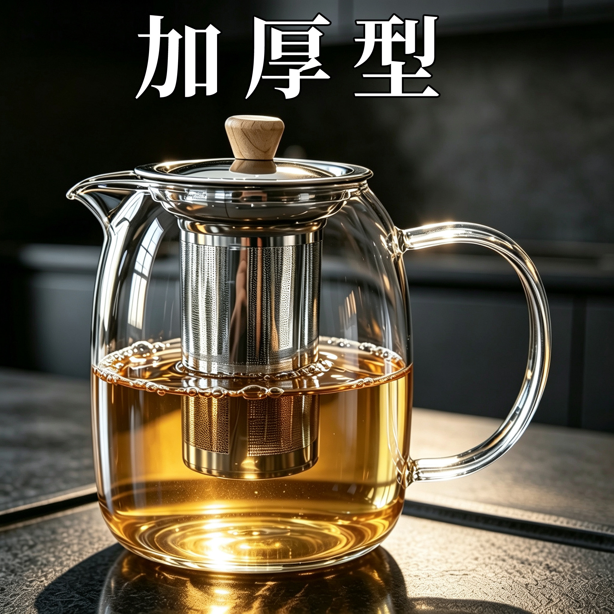 茶本堂耐热大容量玻璃过滤泡茶壶