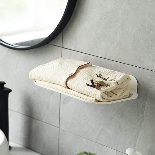 免打孔塑料置物挂式收纳架 毛巾洗浴用品收纳整理 浴室可折叠架