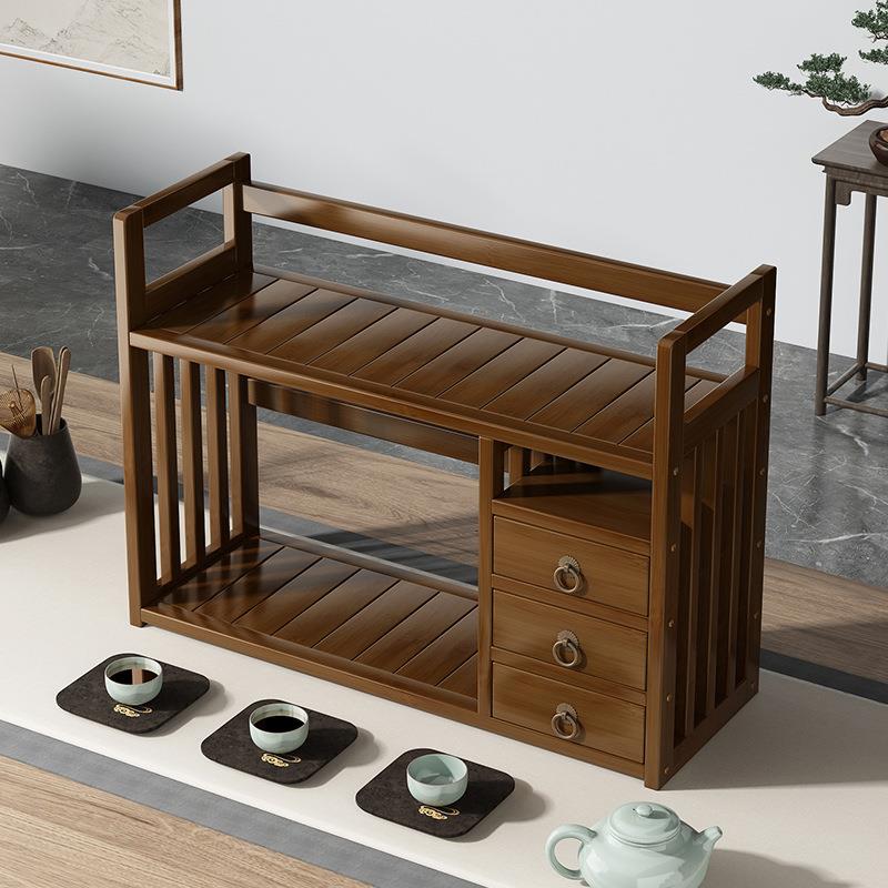 桌面博古架实木中式小型茶叶架子茶杯架置物架展示架紫砂壶摆放架
