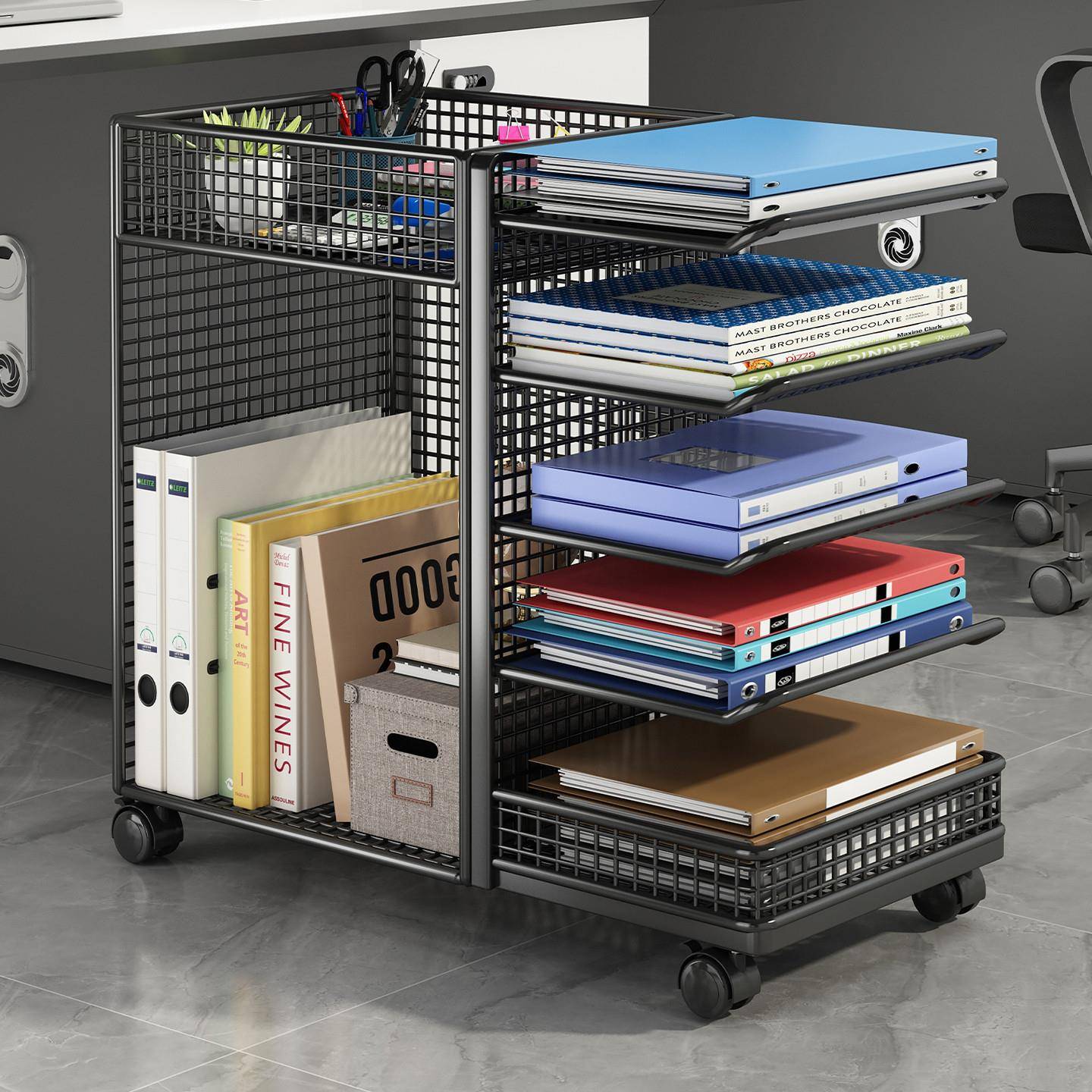 桌面办公桌面收纳置物架文件收纳盒办公用品文件架书架多层大容量