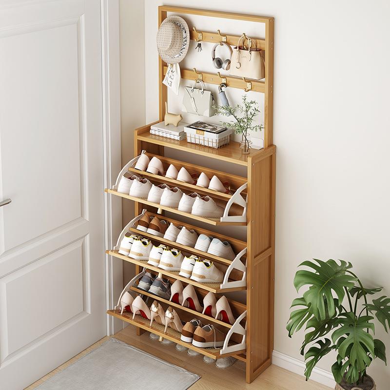 门口超薄17翻斗鞋柜简约多功能挂包架一体经济型省空间多层鞋架