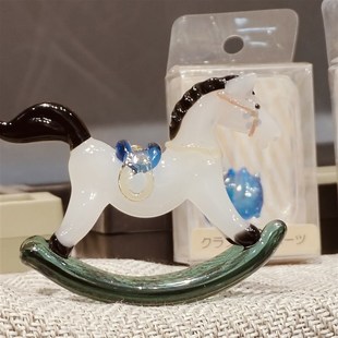 淄博琉璃非遗手工装饰品摇摇马桌面摆件马上有钱家居摆放玄关礼物