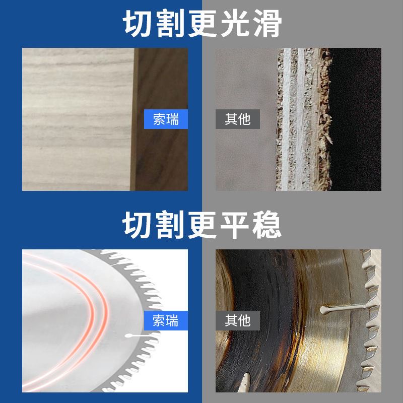 4/7/8/9寸免漆板子母锯梯平齿木工锯片不崩边超薄一套七