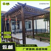 樟子松防腐木凉亭户外庭院葡萄架田园实木简易植物爬藤架