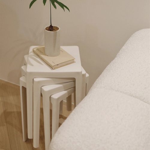 popo猫 北欧简约可叠放塑料凳家用塑料加厚餐桌椅子简易高原凳