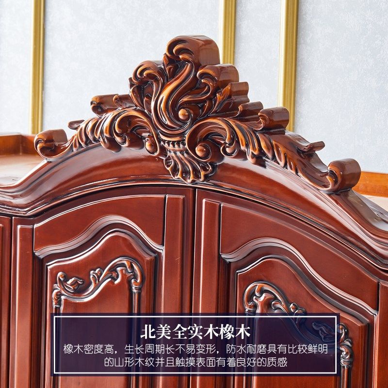 欧式实木衣柜 美式别墅豪华卧室复古双门三门四门5门六门储物衣柜