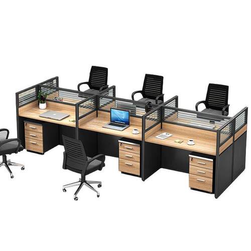 公桌4人位桌椅组合简约现l型工位员工6人屏风卡位隔断公桌