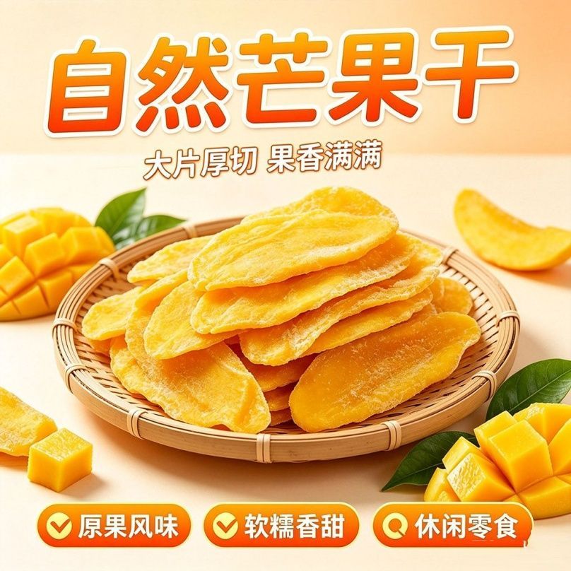 新货精选芒果干水果干袋装解馋追剧办公室零食优质果脯贵妃芒