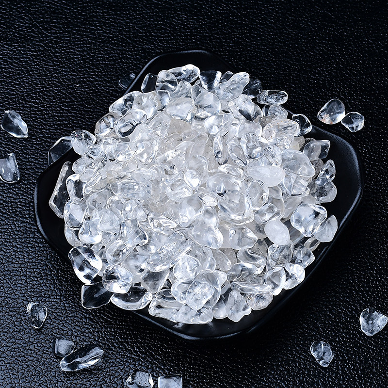 天然白水晶碎石消磁石容器白水晶原石手链消磁石碗供曼扎香炉灰沙