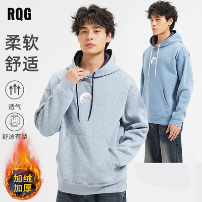 R.Q.G新款美式印花连帽卫衣