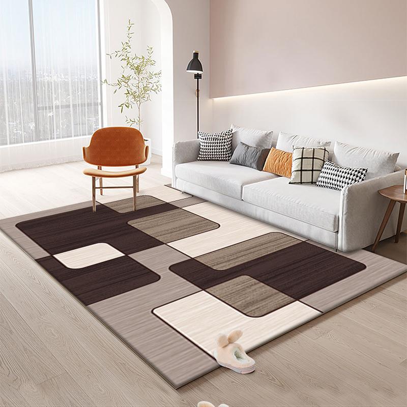 北欧德芙绒材质客厅地毯家用房间长毛地垫卧室床边书房满铺长绒毯