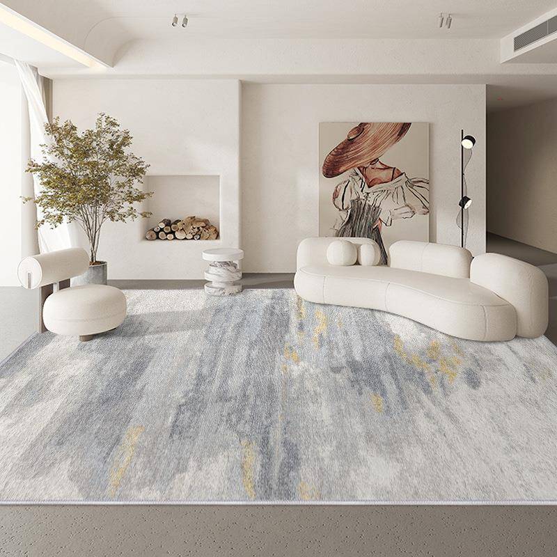现代简约客厅地毯水洗背仿羊绒沙发茶几毯轻奢卧室床边毯高级地毯