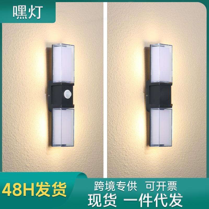 2022跨境新款led户外壁灯防水庭院灯室外感应阳台壁灯门口灯墙灯