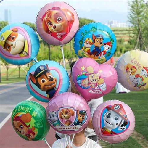 圆球18寸微商地推扫码小礼品引流吸粉器儿童卡通圆形手持铝膜气球