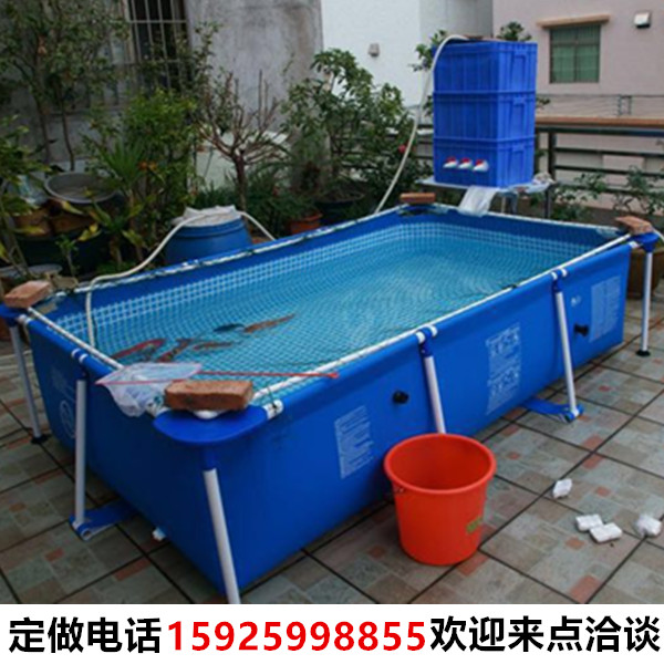 定做大型帆布鱼池金鱼锦鲤暂养池水族箱折叠支架水池养鱼池金鱼缸