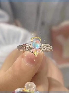 Romantic Angel and Demon Wings Couple Rings For Women Goth