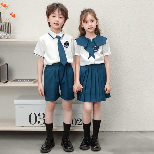 定制幼儿园园服夏装学生班服英伦风套装夏季儿童演出服毕业照校服