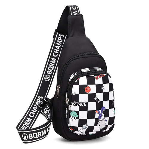 儿童胸包男童潮中大童男孩帅气潮流学生胸前包出游斜挎包男款外出