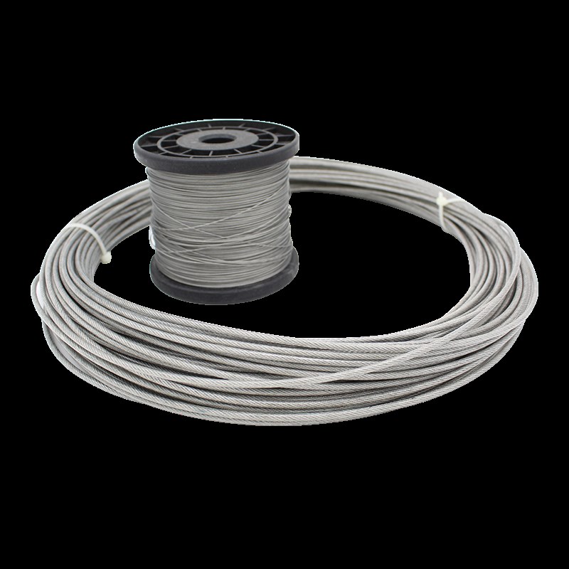 304不锈钢包胶包塑带皮钢丝绳细软涂塑跳绳窗帘透明尼龙PVC晾衣绳