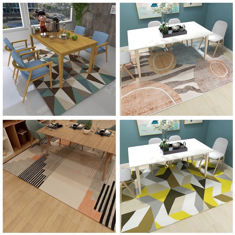 餐厅餐桌饭桌地毯垫长方形欧式客厅茶几卧室床边地垫子满铺可定制
