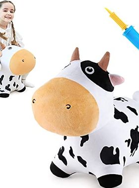 iPlay  iLearn Bouncy Pals Dairy Cow Hopping Horse  Plush Inf