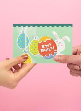 2 Sets Happy Easter Greeting Cards Easter Theme Blessing