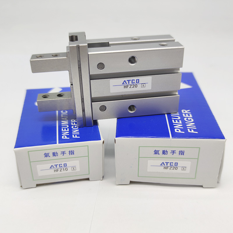 亚德客型手指气缸HFZ6R/10/16/20/25M/32/40W侧面通孔爪窄宽安装