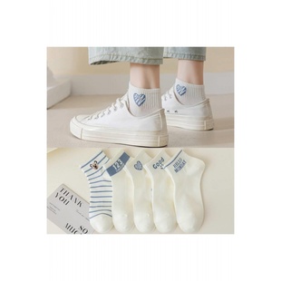 网眼透气运动棉袜 女士中筒日系可爱春秋款 袜子女纯棉短袜夏季 薄款
