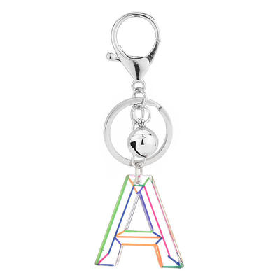 Letter Pendant Keychains Resin Key Chains Rings For Women C