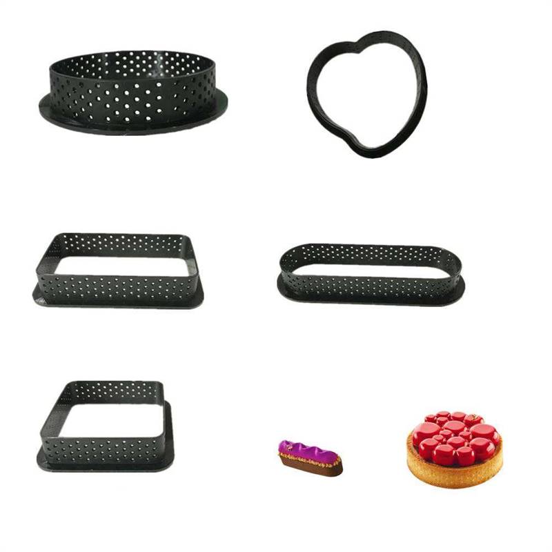 8pcs Cake Mold Mousse Plastic RoundShape Dessert Pies Decor