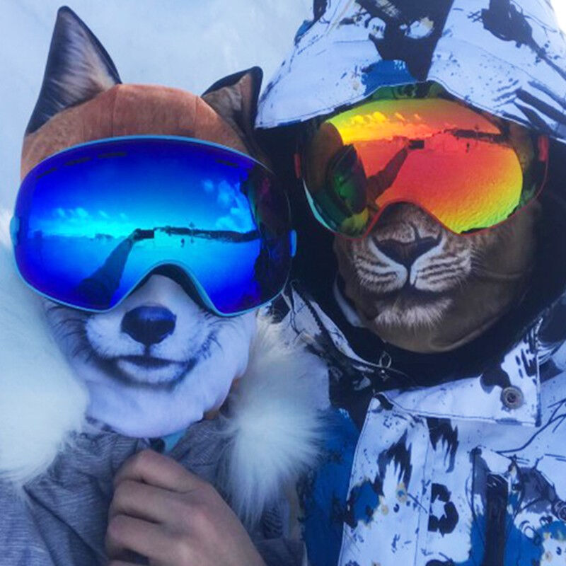 洛克勒(LOCLE)滑雪眼镜男女球面双层防雾少年单双板无框滑雪护