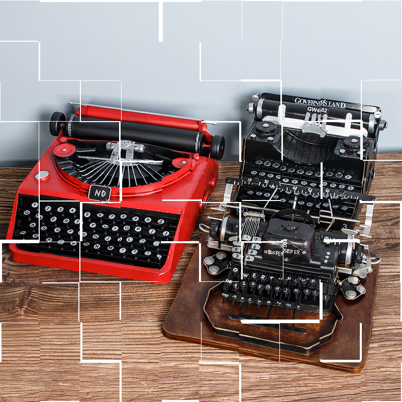复古铁艺摆件老式打字机模型酒吧服装店装饰工业风铁皮摄影Y道具