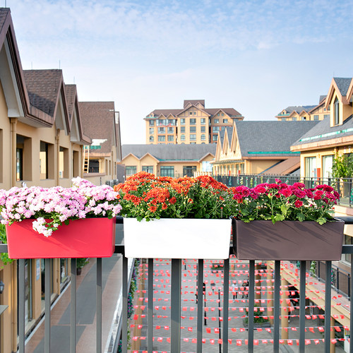 阳台挂栏杆花盆种菜盆壁挂护围栏挂架悬挂式花箱长方形花槽自吸水