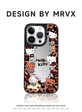 HelloKitty适用iphone16promax手机壳苹果17pro新款磁吸充电15plus黑皮带镜子14pm卡通可爱ip13高级感女独特