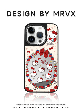 HelloKitty适用苹果17手机壳新款iPhone16promax磁吸超好看15pro带镜子14plus卡通ins风13pm可爱不撞款ip12女