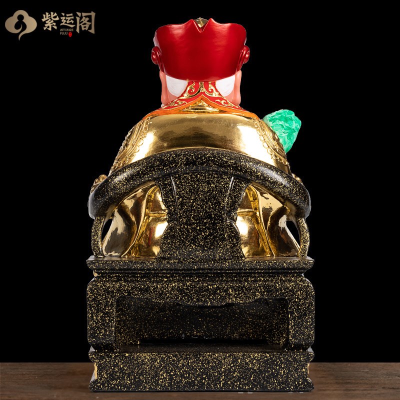 现货速发香樟木雕土地公像实木大伯公神像摆件供奉家用土地爷像木