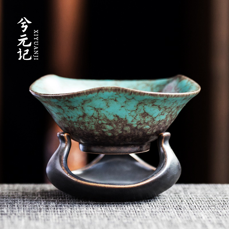 速发孔雀绿全瓷瓷一体茶漏网茶隔隔茶陶孔茶具配件茶叶过滤网泡茶