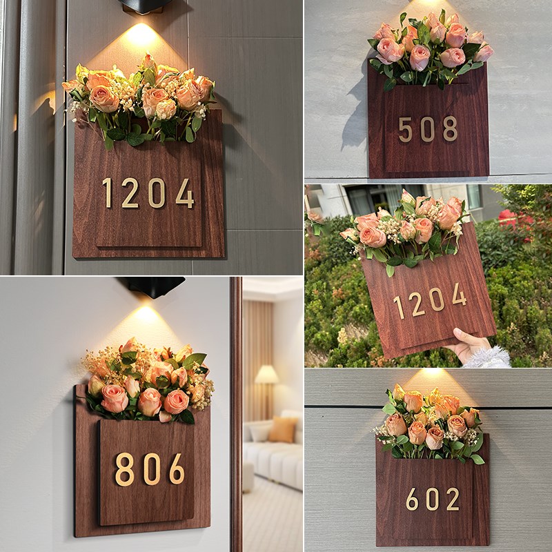 现货速发门牌号高级感轻奢创意入户门装饰号码牌家用欢迎回家标识